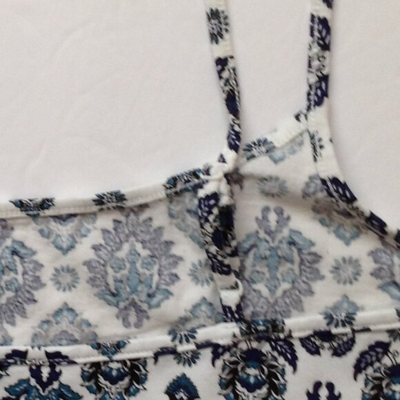 Ann Taylor Factory Women's Girls Size M Tank Top Adjustable Straps Blue White - Picture 5 of 6